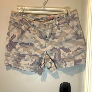 Camo jean shorts